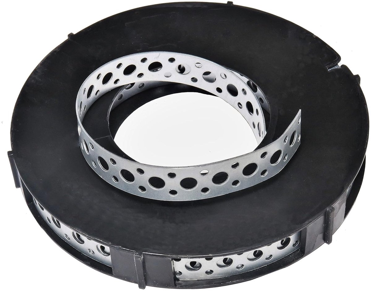 1 roll (10m) perforated tape 17mm galvanized steel multiperforation - ShopVlot