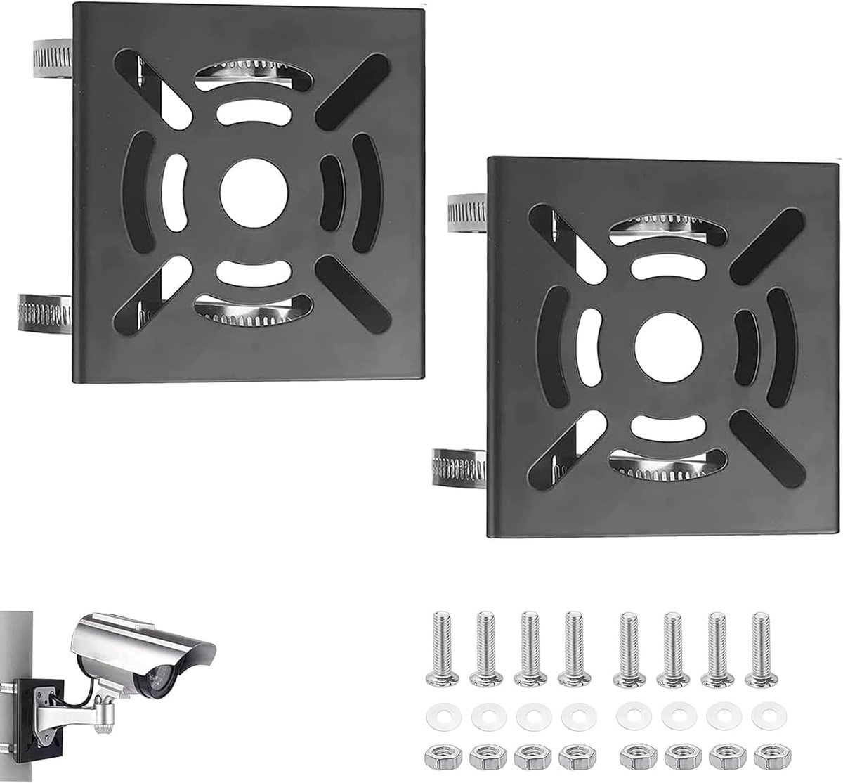 E-HORDE Universal Vertical Pole Mounting Bracket for CCTV Security Camera, PTZ Dome Pole Wall Mounted Loop Bracket - ShopVlot