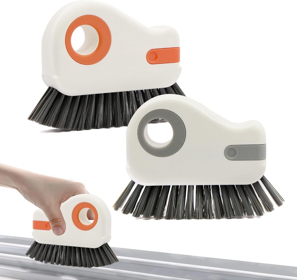 Reinigingsborstel voor ramen - 2-in-1 ontwerp - Mini trekker - Ideaal voor hoeken en rails - ShopVlot