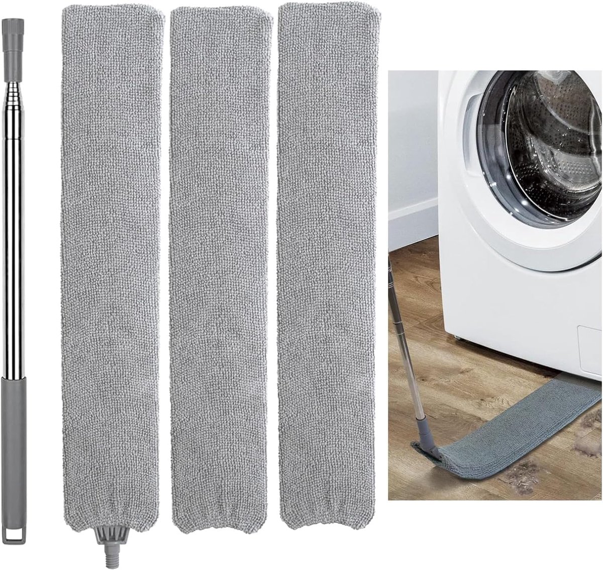 Retractable splice cleaner - telescopische roestvrijstalen steel - inklapbaar - perfect voor sofa en bed - ShopVlot