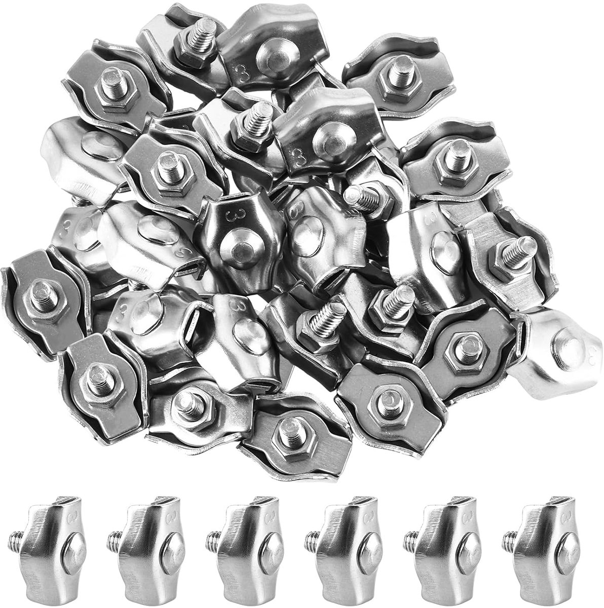 Kabelklemmen M3 - 304 roestvrij staal - 100 stuks - voor veilige bevestiging van kabels - ShopVlot