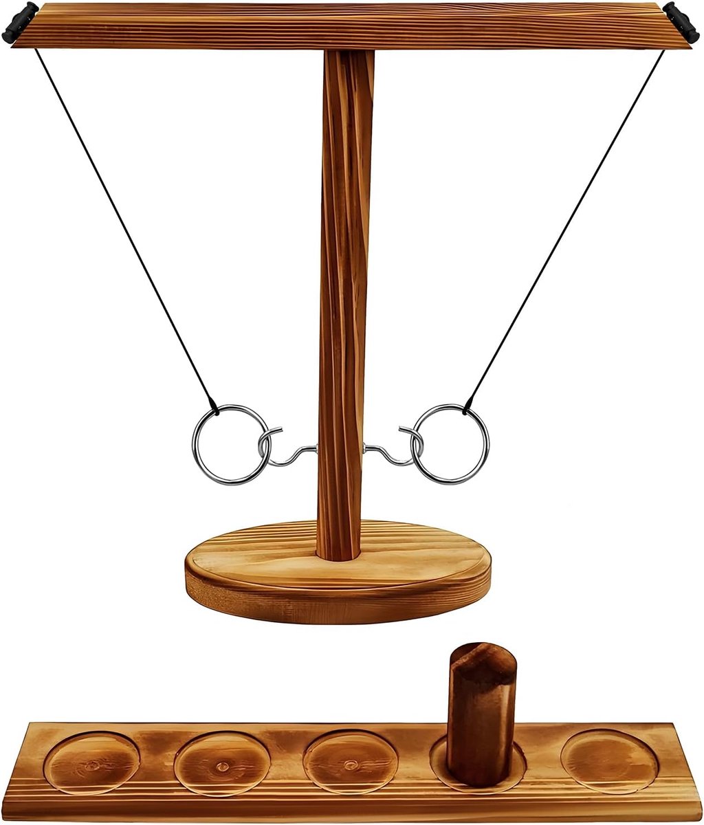 Haken en Ringen Gooi Spel voor Kinderen en Volwassenen - Interactief Spel voor Thuisfeest en Buiten - Leuk Strafspel - ShopVlot