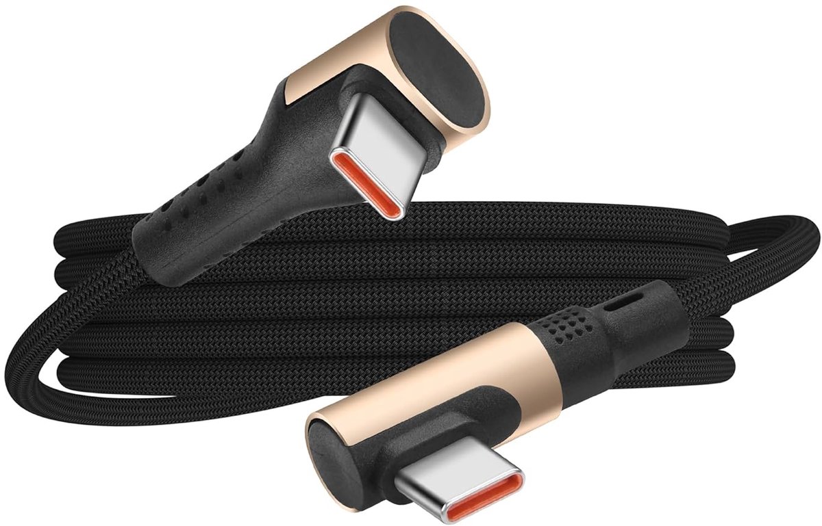 USB-C naar USB-C kabel 1.5m - 240W snelladen - nylon gevlochten - ruimtebesparend ontwerp - ShopVlot