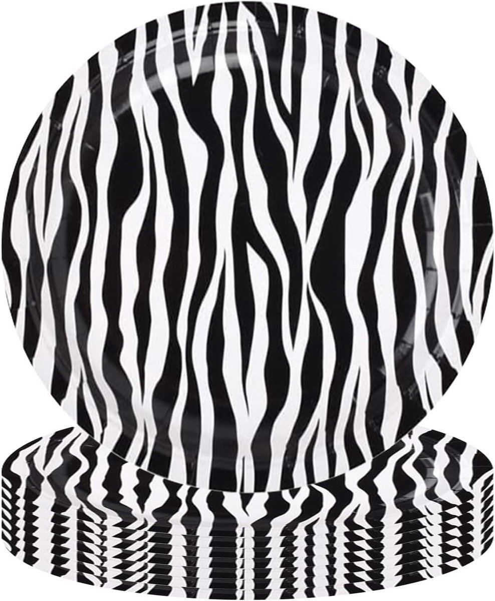 Papieren borden 7 inch - Zebra print - Jungle thema - Perfect voor verjaardagsfeestjes - ShopVlot