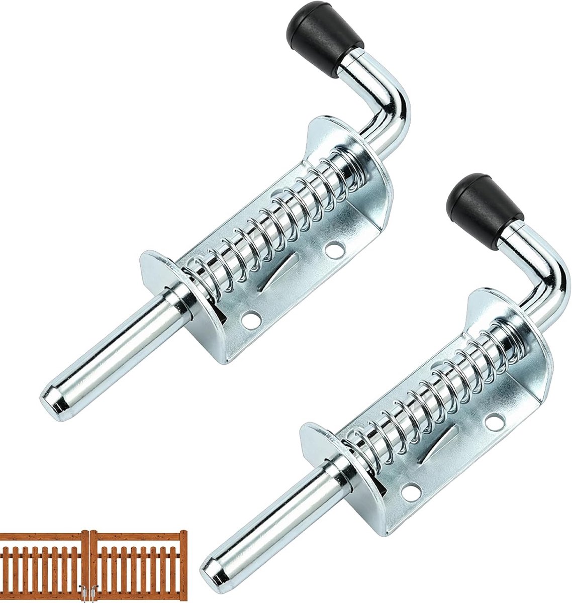 Veergrendel 128 mm - Roestvrij staal 304 - Schuifgrendel met rubberen handgreep - Ideaal voor schuurdeuren - ShopVlot