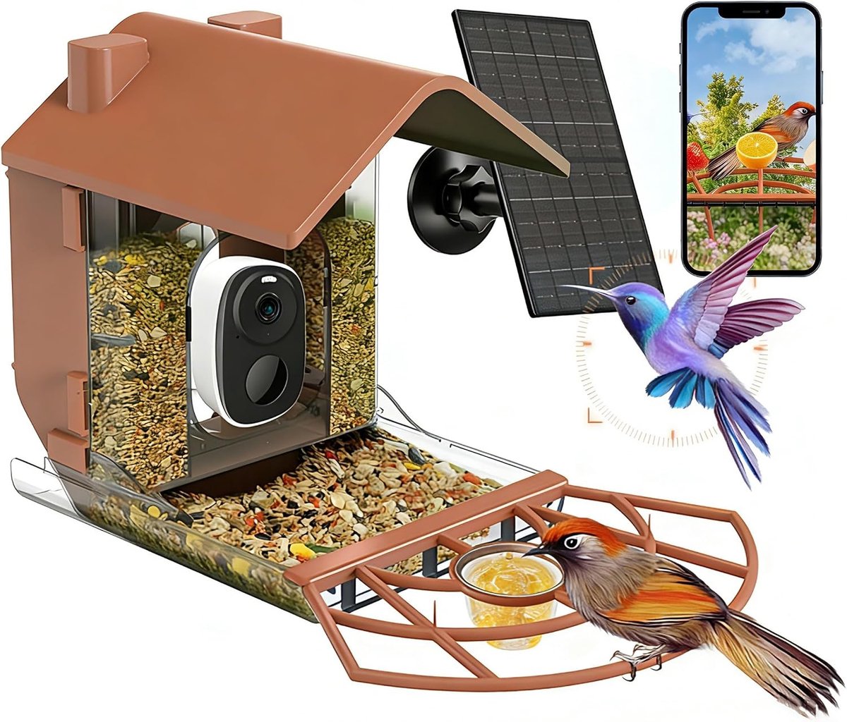 Smart vogelvoederhuis met HD camera - 2L capaciteit - weersbestendig - ideaal voor vogelobservatie - ShopVlot