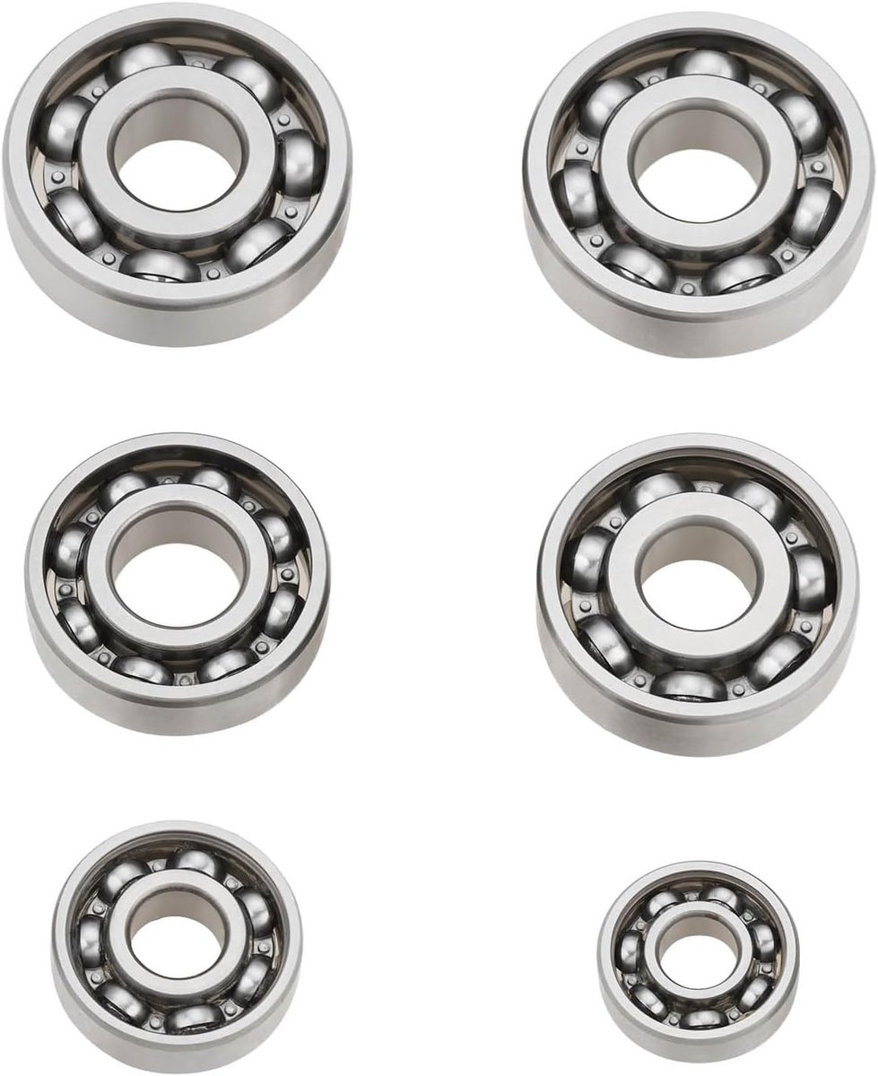 Motorkogellagerset 6 stks - C3-speling - compatibel met Simson S50/KR51/1 - voor motorreparatie - ShopVlot
