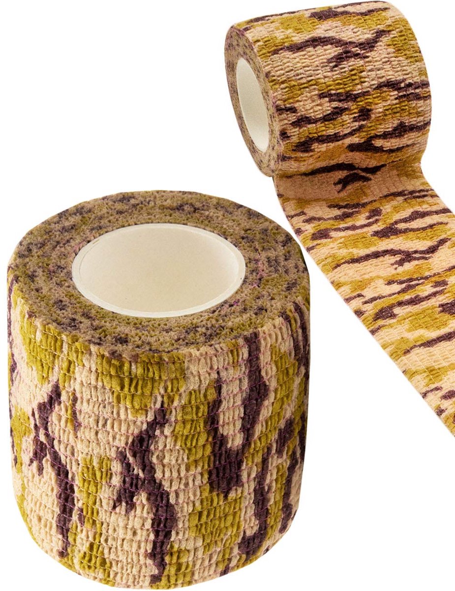 Camouflage tape 4,5m - geweven band - waterafstotend - ideaal voor jagers en fotografen - ShopVlot