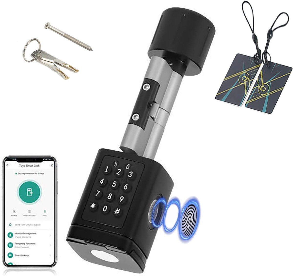 Slimme Deurslot - Digitale Toegangsoplossing - Wifi, Wachtwoord, RFID, Bluetooth - Gemakkelijk te Installeren - ShopVlot