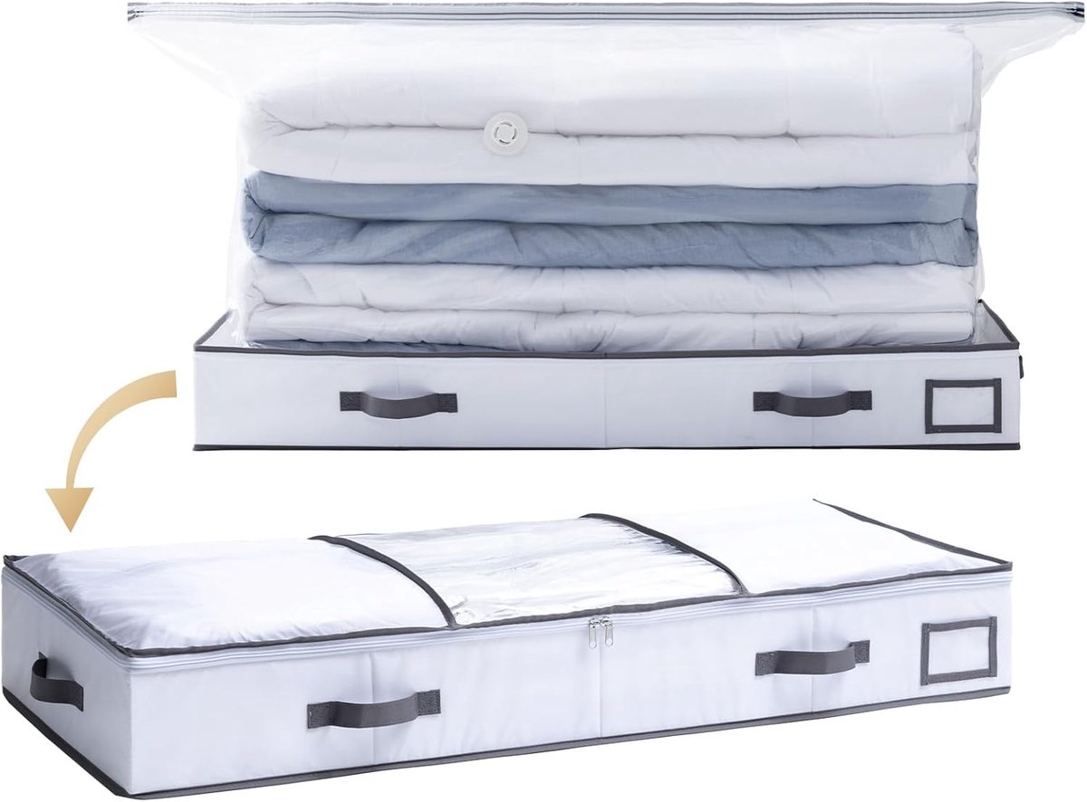 Opbergtassen 2-in-1 105 x 43 x 15 cm - Grijs - Ruimtebesparend - Perfect voor onder bed opslag - ShopVlot