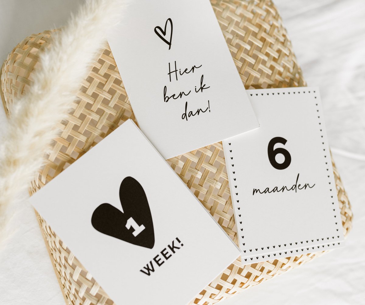 WeLikeToLove - Mijlpaalkaarten baby - Baby cadeau - Kraamcadeau - Jongen - Meisje - Babyshower - Milestone cards - Geboorte - Zwangerschap - 20 stuks