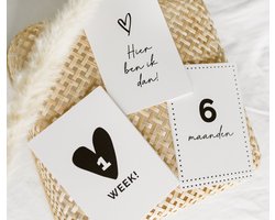 WeLikeToLove - Mijlpaalkaarten baby - Baby cadeau - Kraamcadeau - Jongen - Meisje - Babyshower - Milestone cards - Geboorte - Zwangerschap - 20 stuks