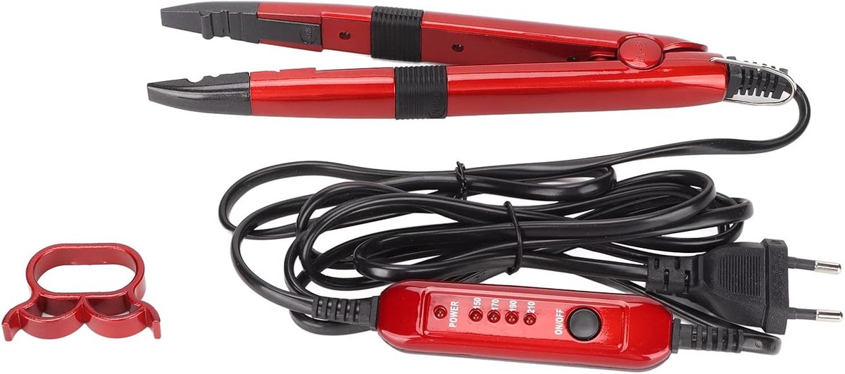 Haarverlenging Strijkijzer - Professioneel Temperatuur Regulerend - Rood (EU) - Voor Keratine Verbonden Haar - ShopVlot