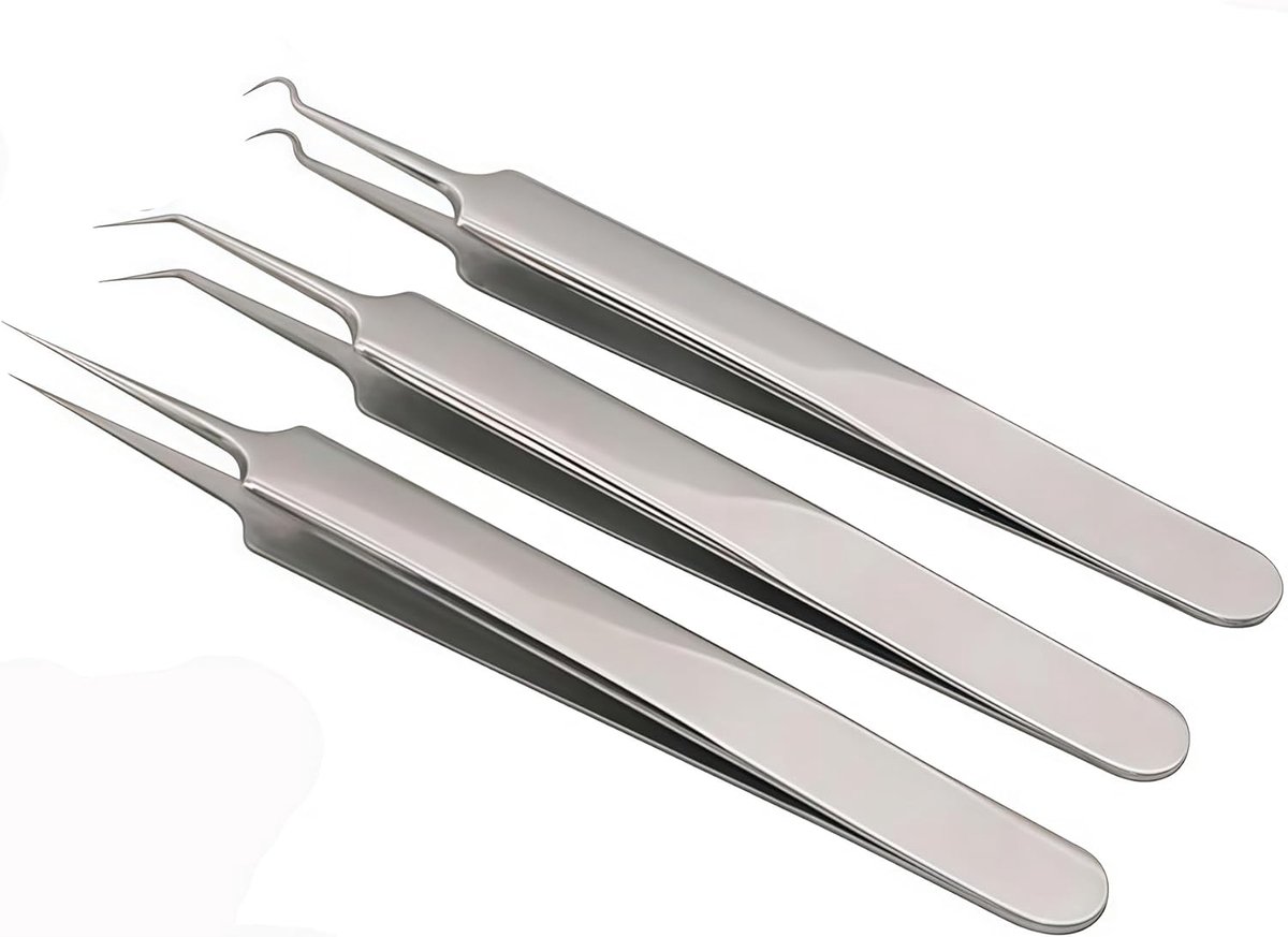 Zwarthead verwijder set 3-delig - RVS recht/gebogen - Professionele huidverzorging - Voor een gladde huid - ShopVlot