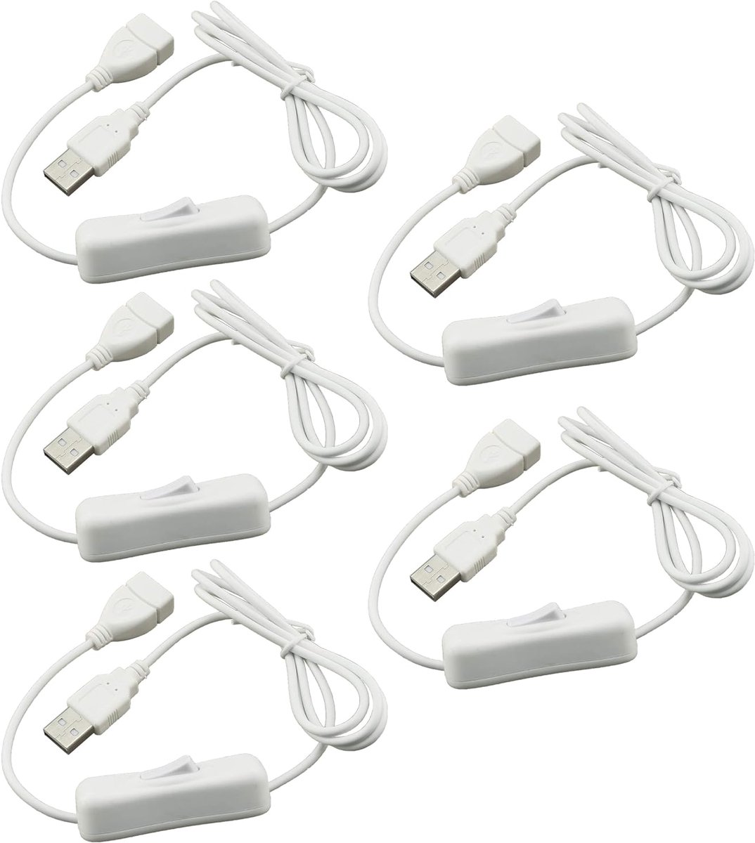 USB verlengkabel 1m - met aan/uit schakelaar - voor LED lamp en ventilator - gebruiksvriendelijk - ShopVlot