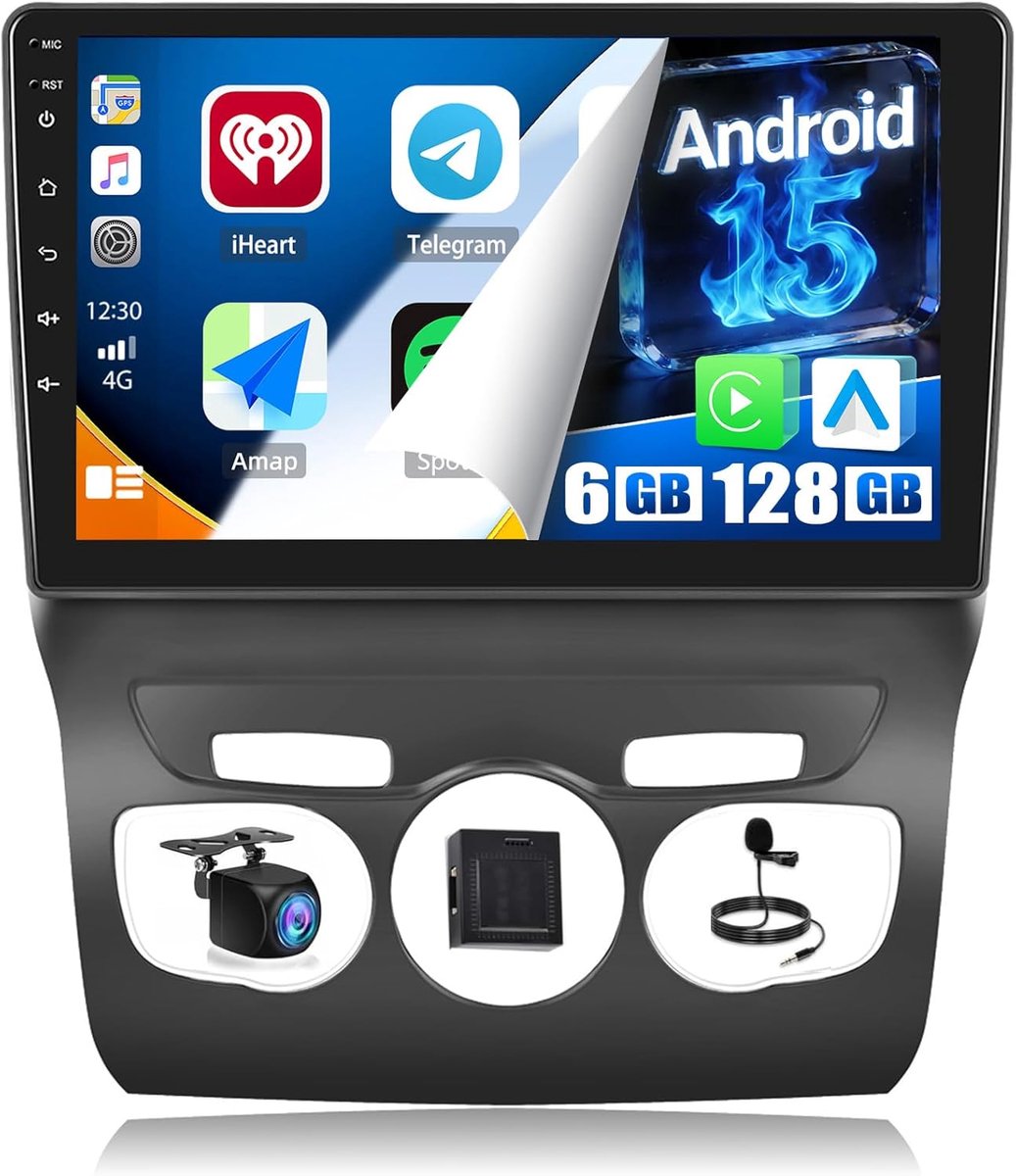 Auto Radio 10 Inch - 6GB RAM, 128GB ROM - Android 15, Bluetooth en GPS - Ideaal voor Citroen C4L 2013-2016 - ShopVlot