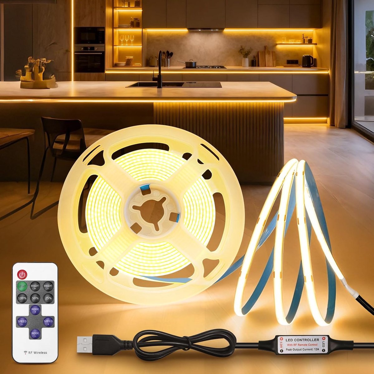 LED Strip 2M Dimbaar - Warm Wit 3000K - Zelfklevend - Perfect voor Sfeerverlichting - ShopVlot