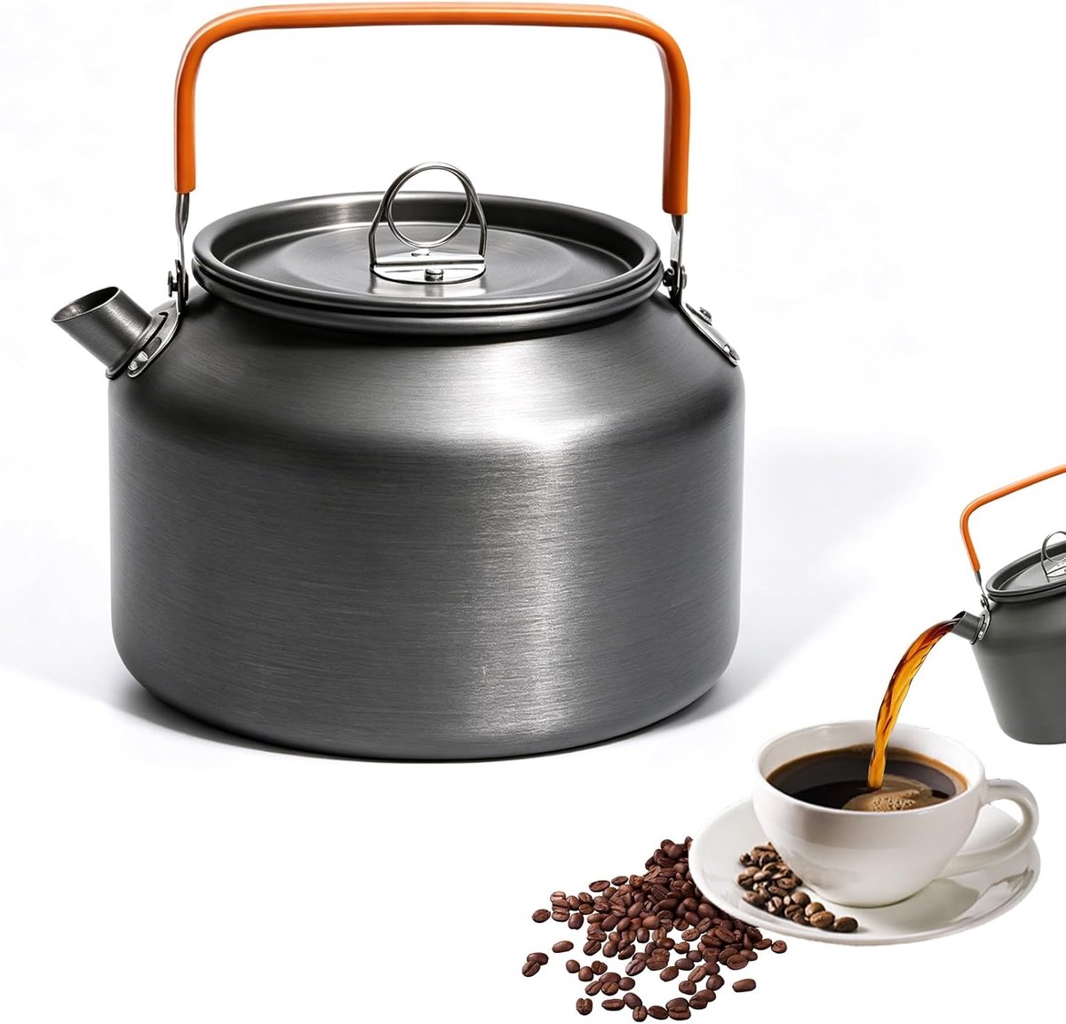 Campingwaterkoker 1,8 l - ultralicht aluminium - snelle verwarming - draagbare kookketel - ShopVlot