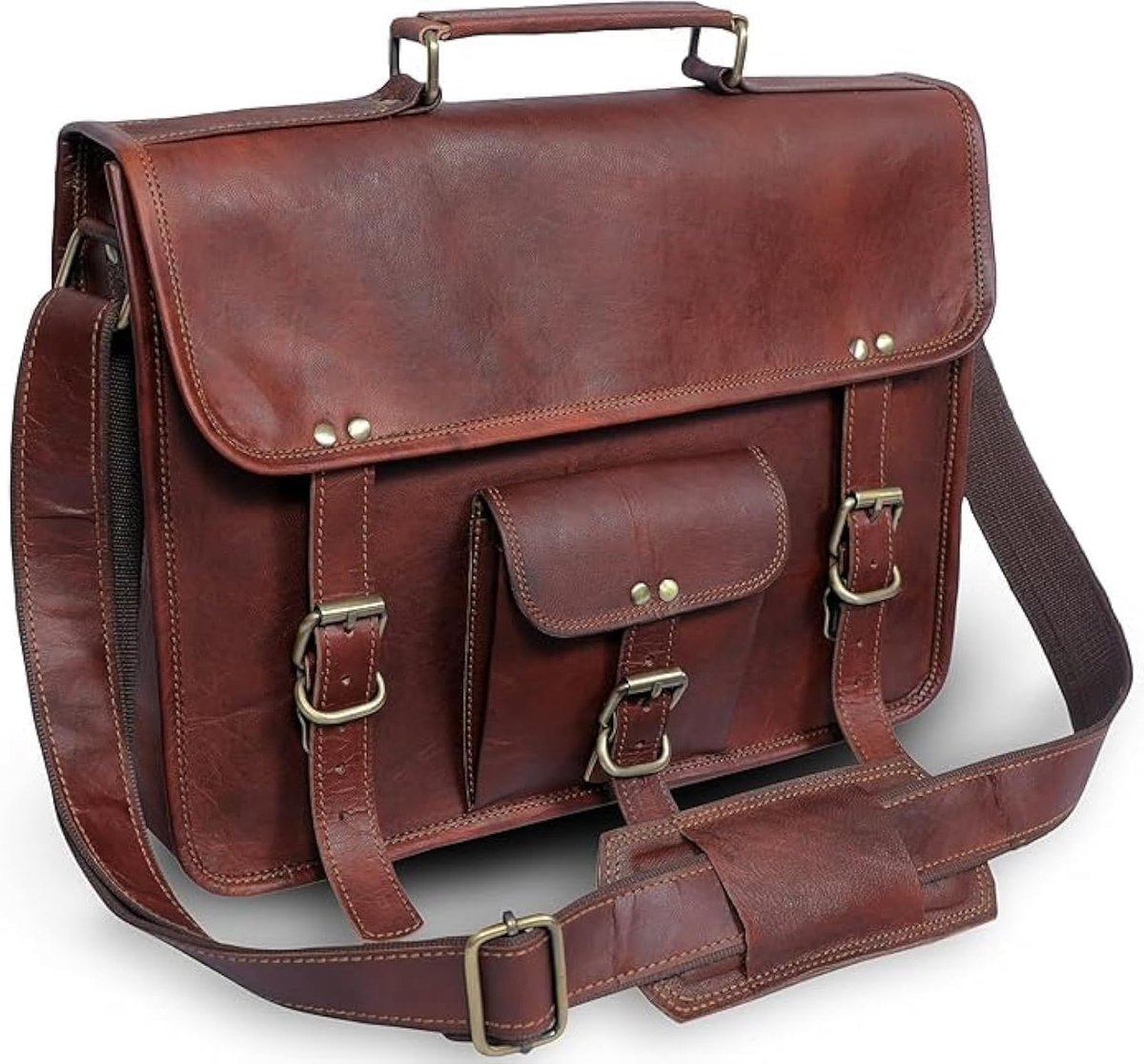 Leren Messenger Bag 17 inch - Schoudertas - Designer Handbag - Ideaal voor werk - ShopVlot