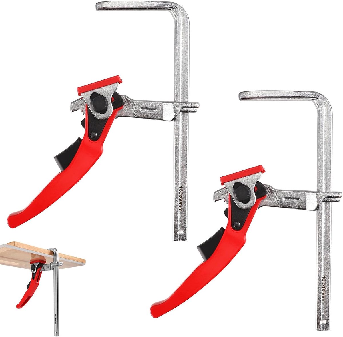 Klemmen set 2 stuks - 160mm capaciteit - Cr-V staal - Voor multifunctionele tafels - ShopVlot