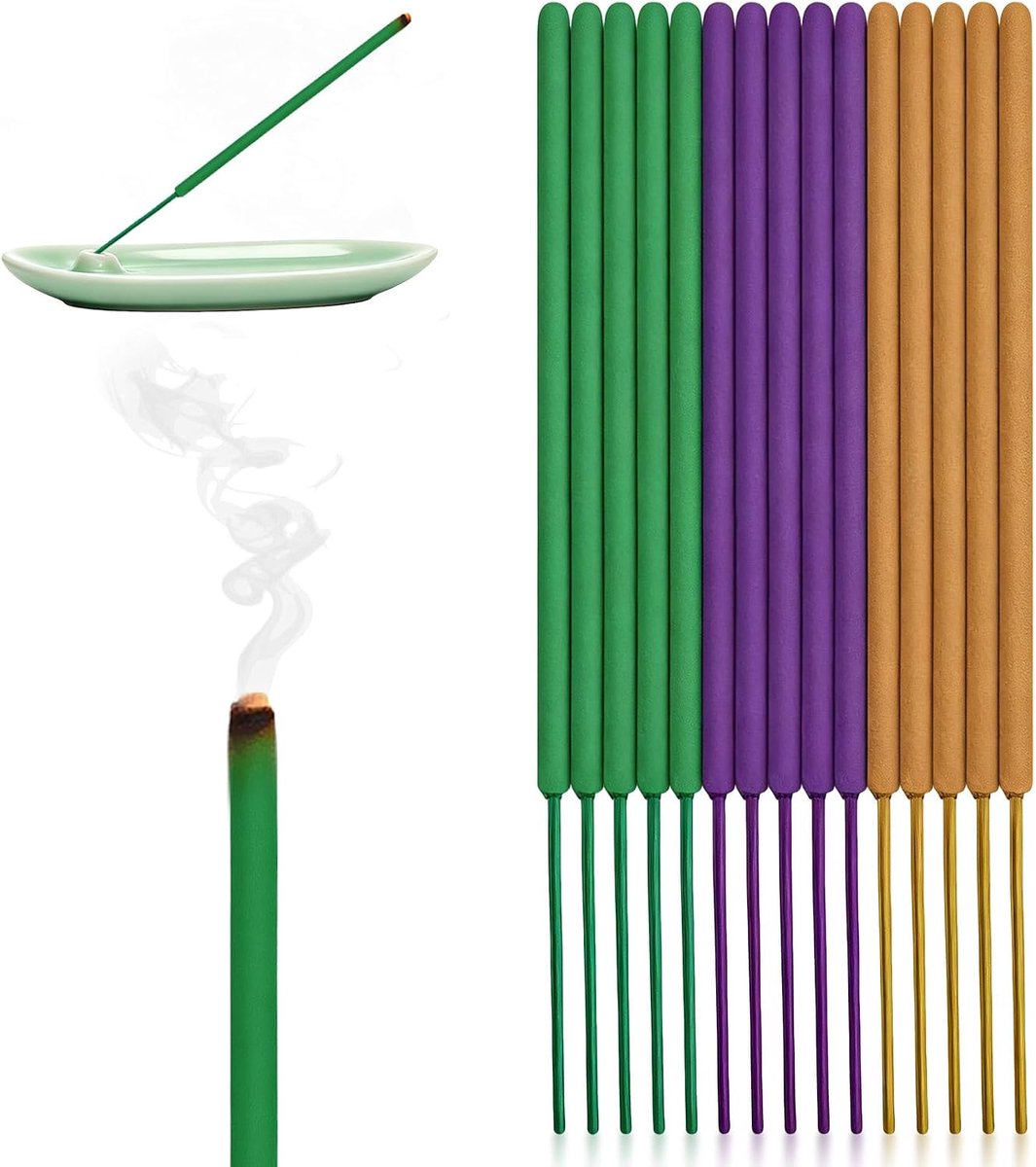 Wierookstokjes 15 Stuks - Grote Wierookstokjes met Citronella, Lavendel en Salie - Ideaal voor Meditatie en Ontspanning - ShopVlot