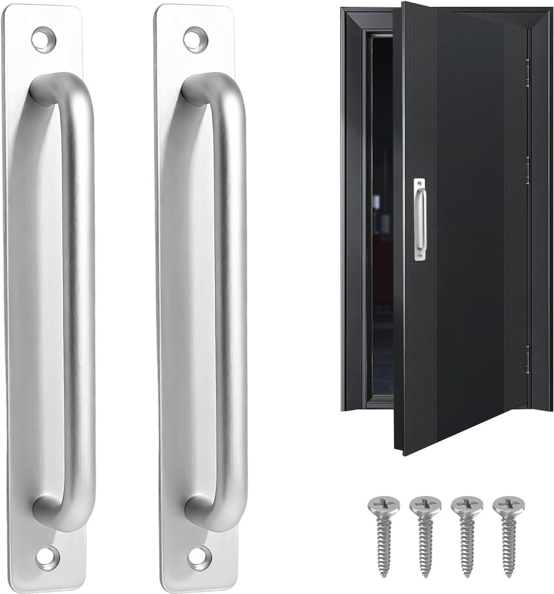 Deurklinken voor schuifdeuren 180 mm - Aluminium - Roestvrij en brandwerend - Ideaal voor badkamer - ShopVlot
