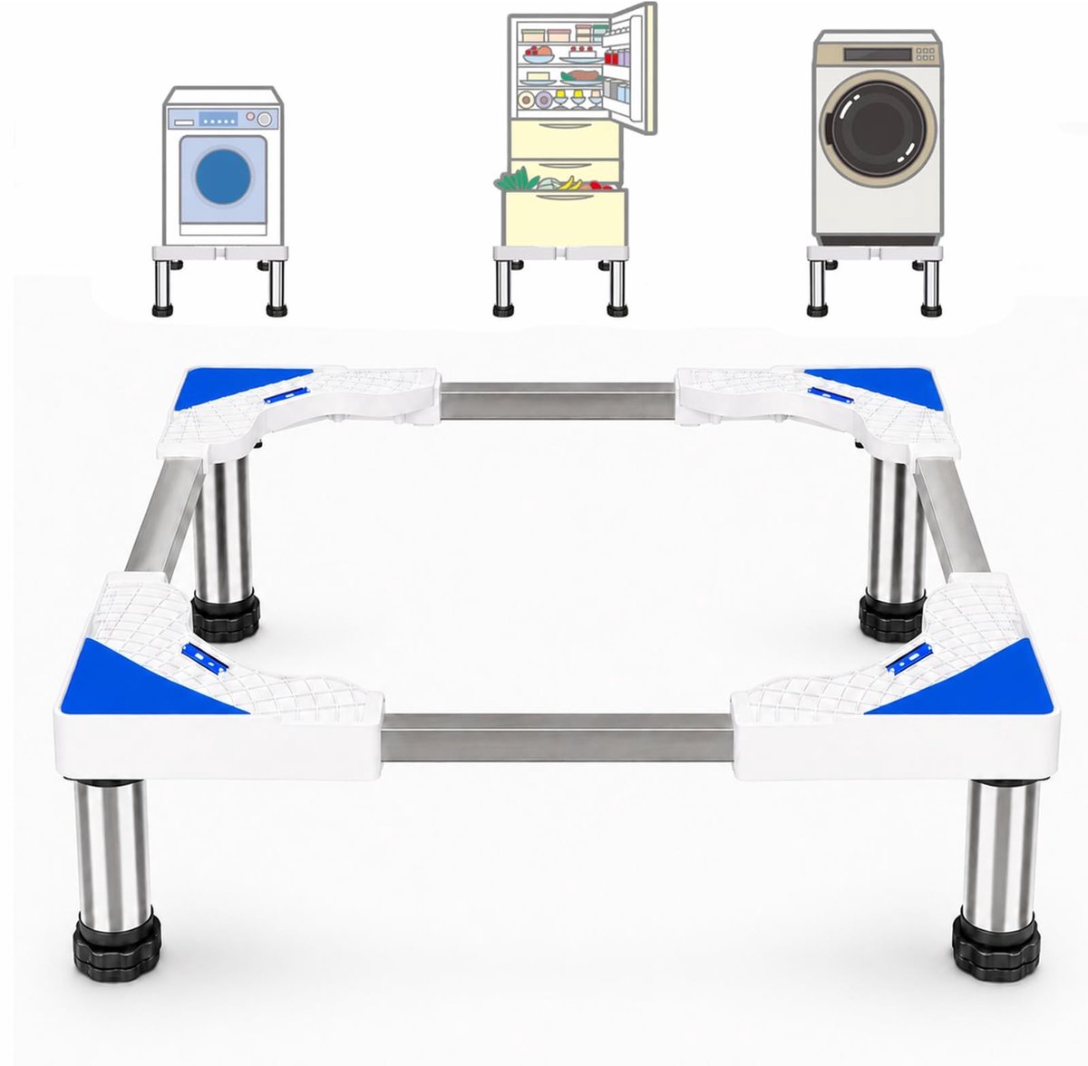 Solidchoice - Verstelbare Wasmachine Stand met 4 Steunpoten