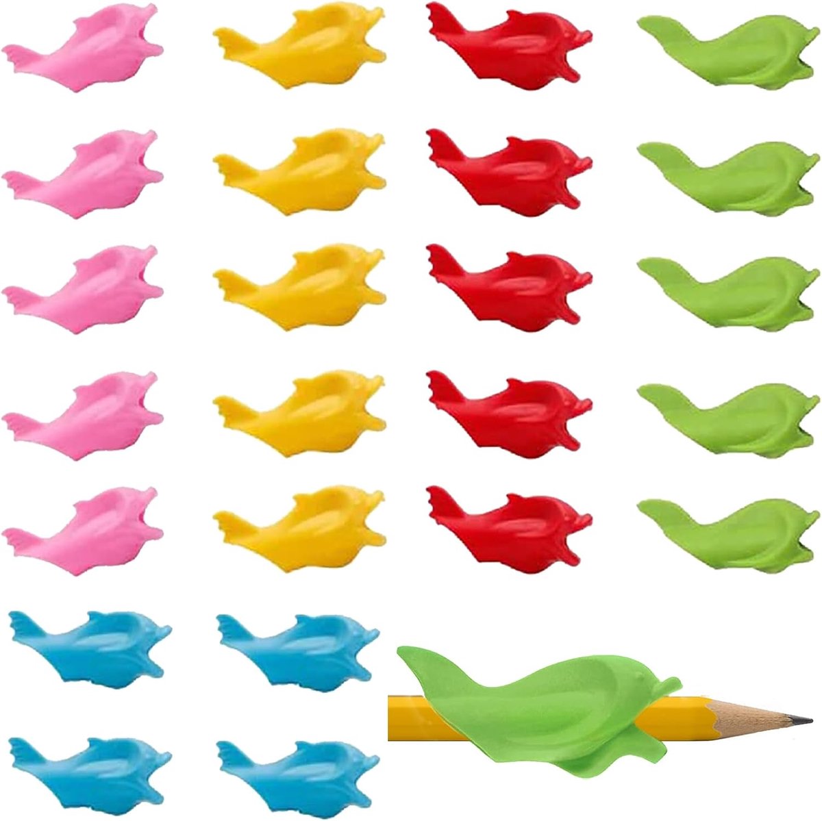 Pencil holder ergonomisch - 24 stukken - silicone grip - verbeter schrijfhouding - ShopVlot