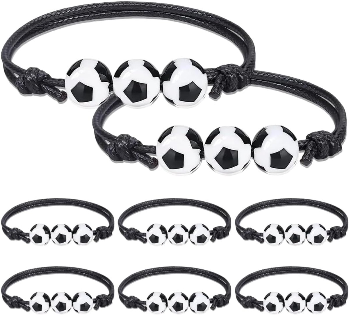 Voetbalarmbanden set van 8 - verstelbaar - vriendschap - perfect voor sportfeestjes - ShopVlot