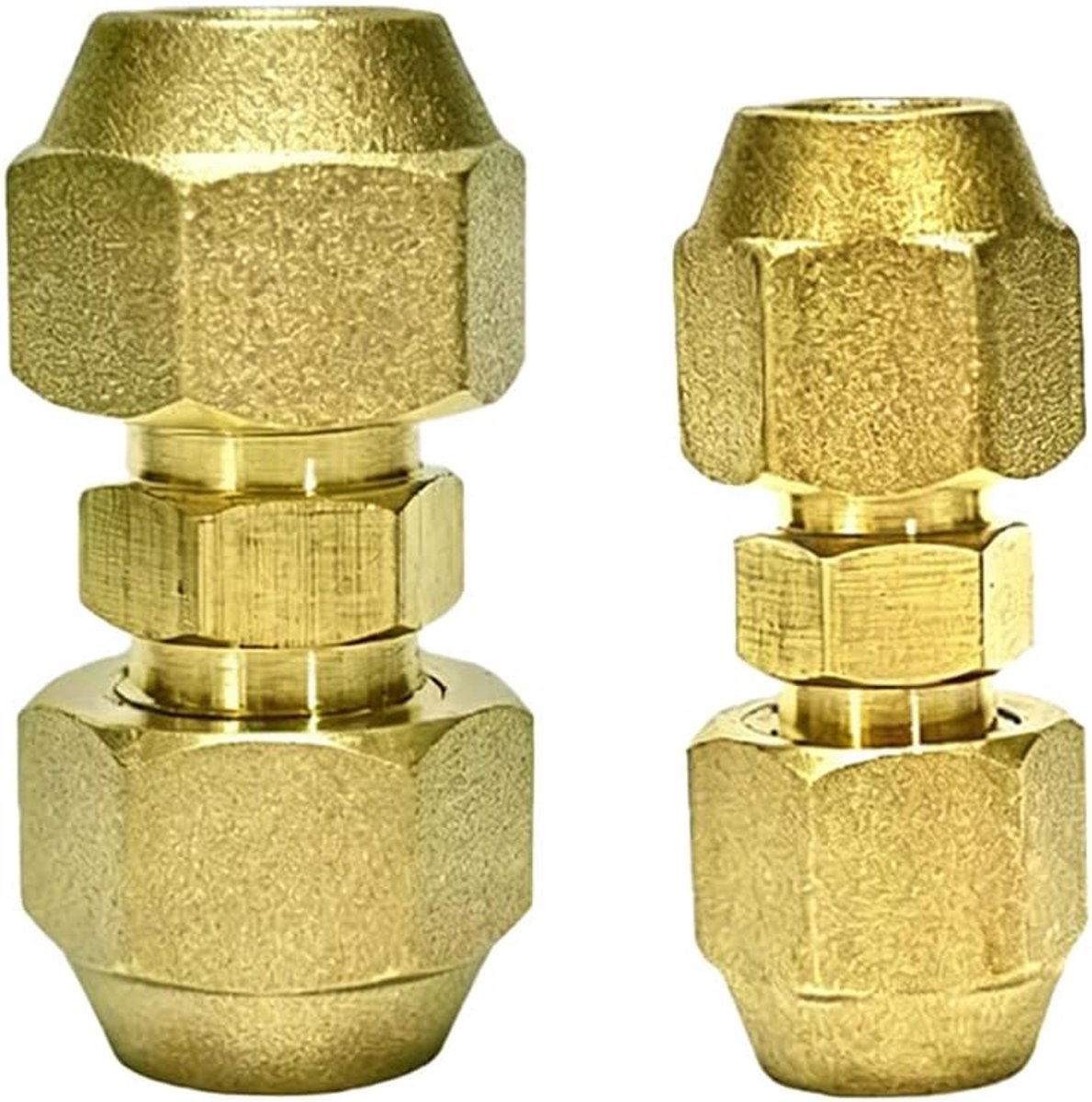 Dubbele nippels 1/4 en 3/8 inch - koperen buisverbinders - lasvrije Quick Connect - ideaal voor split airconditioning - ShopVlot