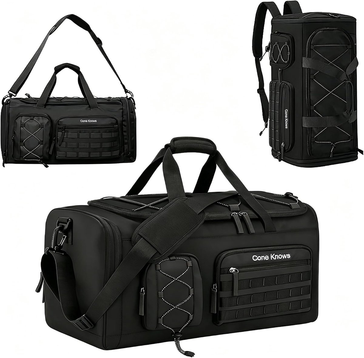 Sporttas - Zwart - 57 x 26 x 30 cm - Waterdichte 3-in-1 Rugzak met Schoenenvak - Voor Heren en Dames