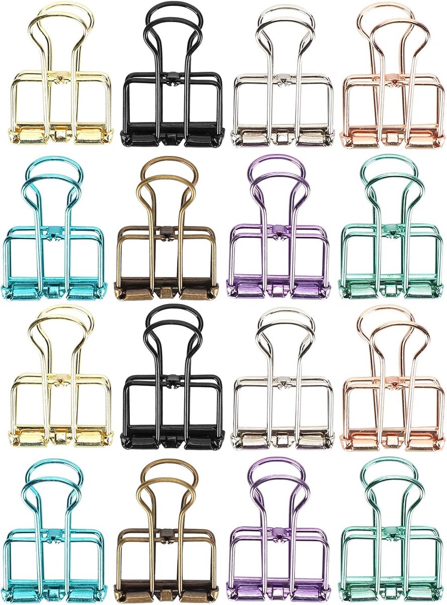 Vouwklemmen 16pcs - Stalen papierclips - Sterke grip - Ideaal voor documenten - ShopVlot