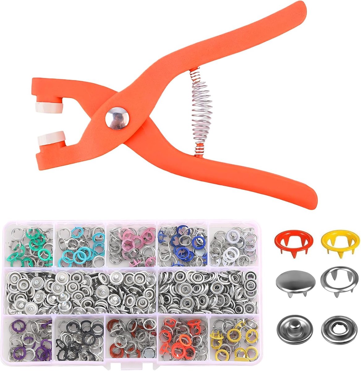 Set van 300 drukknoopsets - inclusief tang - kleurrijke accessoires - ideaal voor kinderkleding maken - ShopVlot