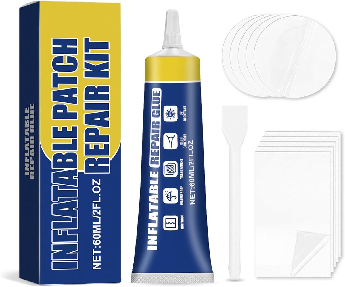 Pool reparatieset - 60 ml lijm - 10 patches - betrouwbare oplossing voor luchtbedden en zwembanden - ShopVlot