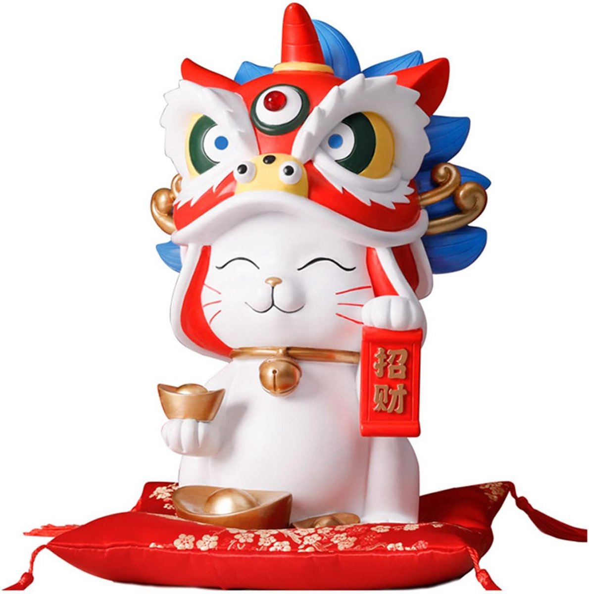Geluks kat met bewegende arm - witte kat - figuur ornament - brengt geluk en rijkdom - ShopVlot