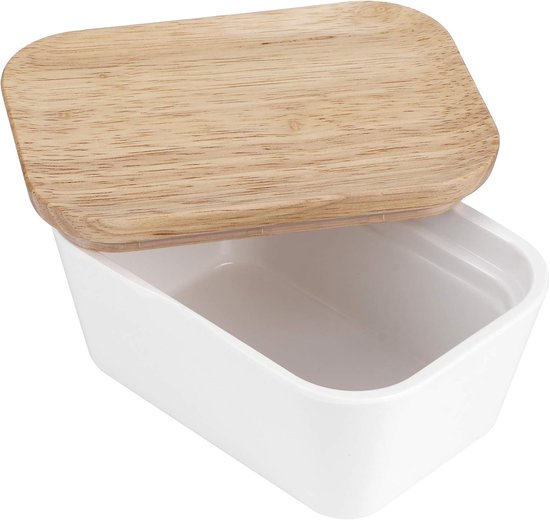Boterdoos Met Houten Deksel - Grote Botercontainer Voor Aanrechttop - Inclusief Verspreidingsmes - Perfect Voor Keuken - ShopVlot — afbeelding 4