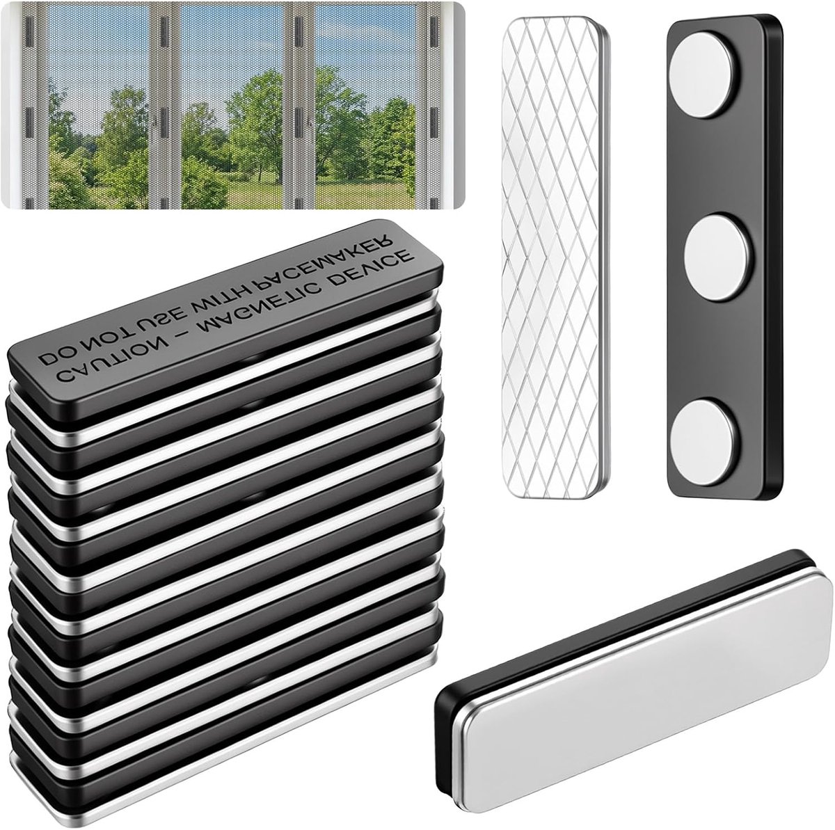 Magnetische clips voor vliegenraam - zelfklevend - 20 paar - ideaal voor gordijnen - ShopVlot