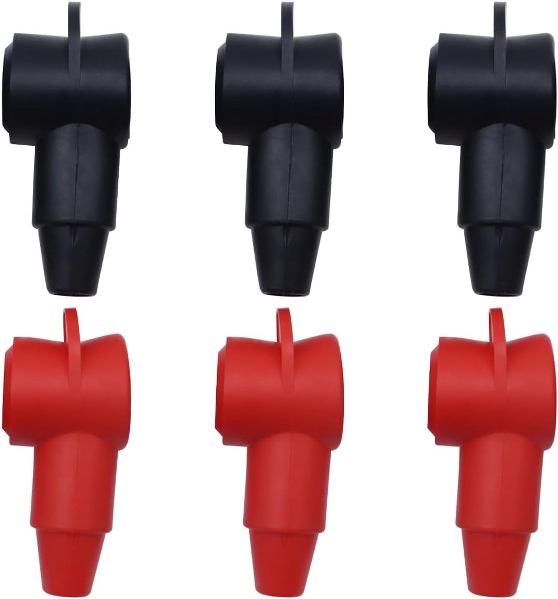 Batterijklem-afdekkingen 6 stuks - geïsoleerde pvc-kap - gepolariseerd rood zwart - beschermt tegen kortsluiting - ShopVlot