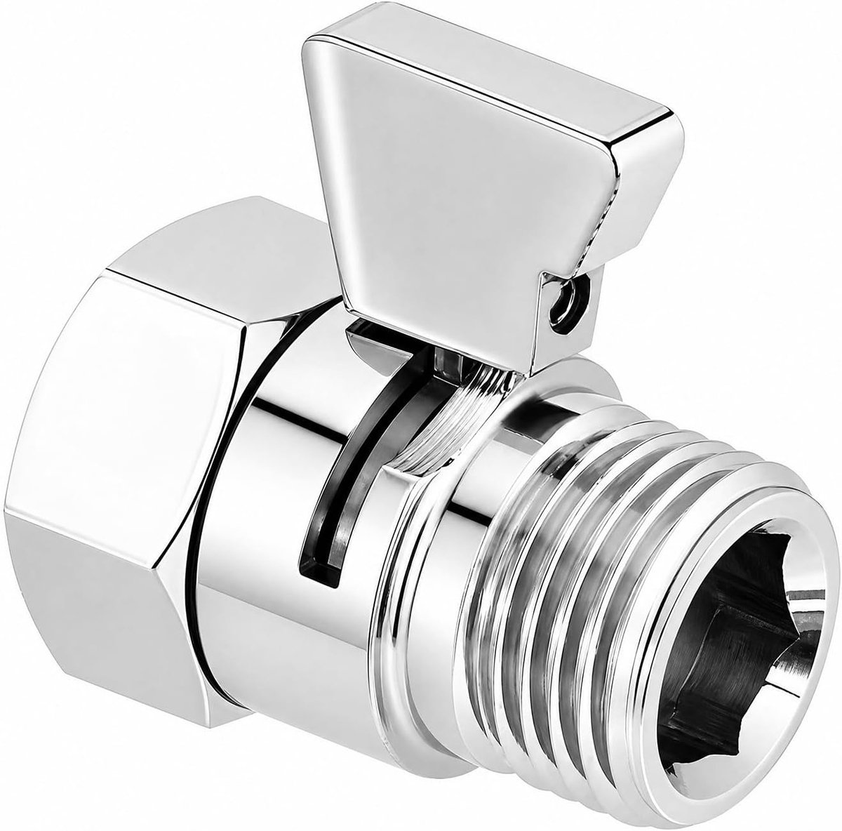 Afsluitventiel douche - G1/2 verchroomd messing - drukregelaar - langdurige lekkagepreventie - ShopVlot