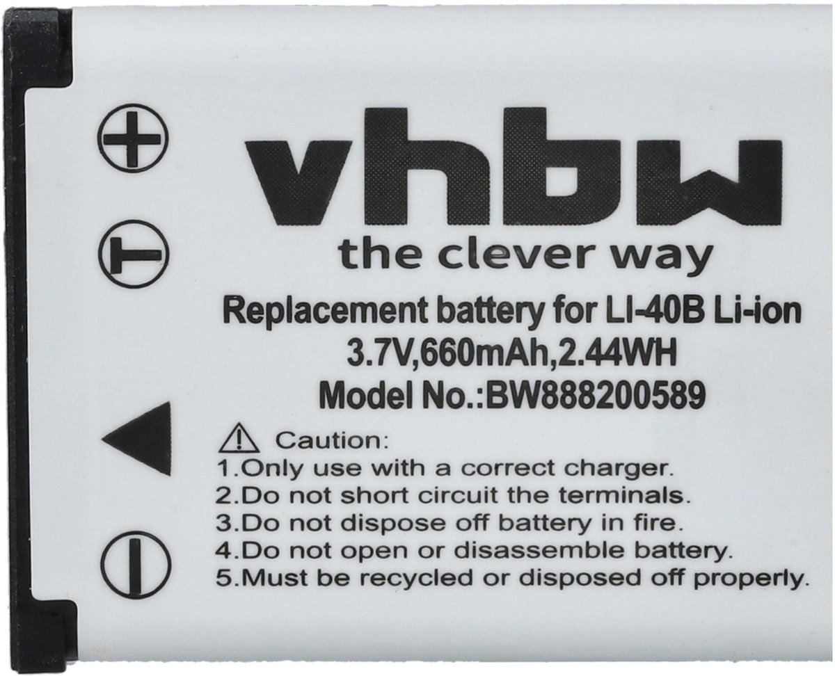 vhbw-accu compatibel met Agfa Optima 1, 105, 104, 200, 145, 100, 3, 103, 102, 830 UW-camera (660 mAh, 3,7 V, Li-ion)