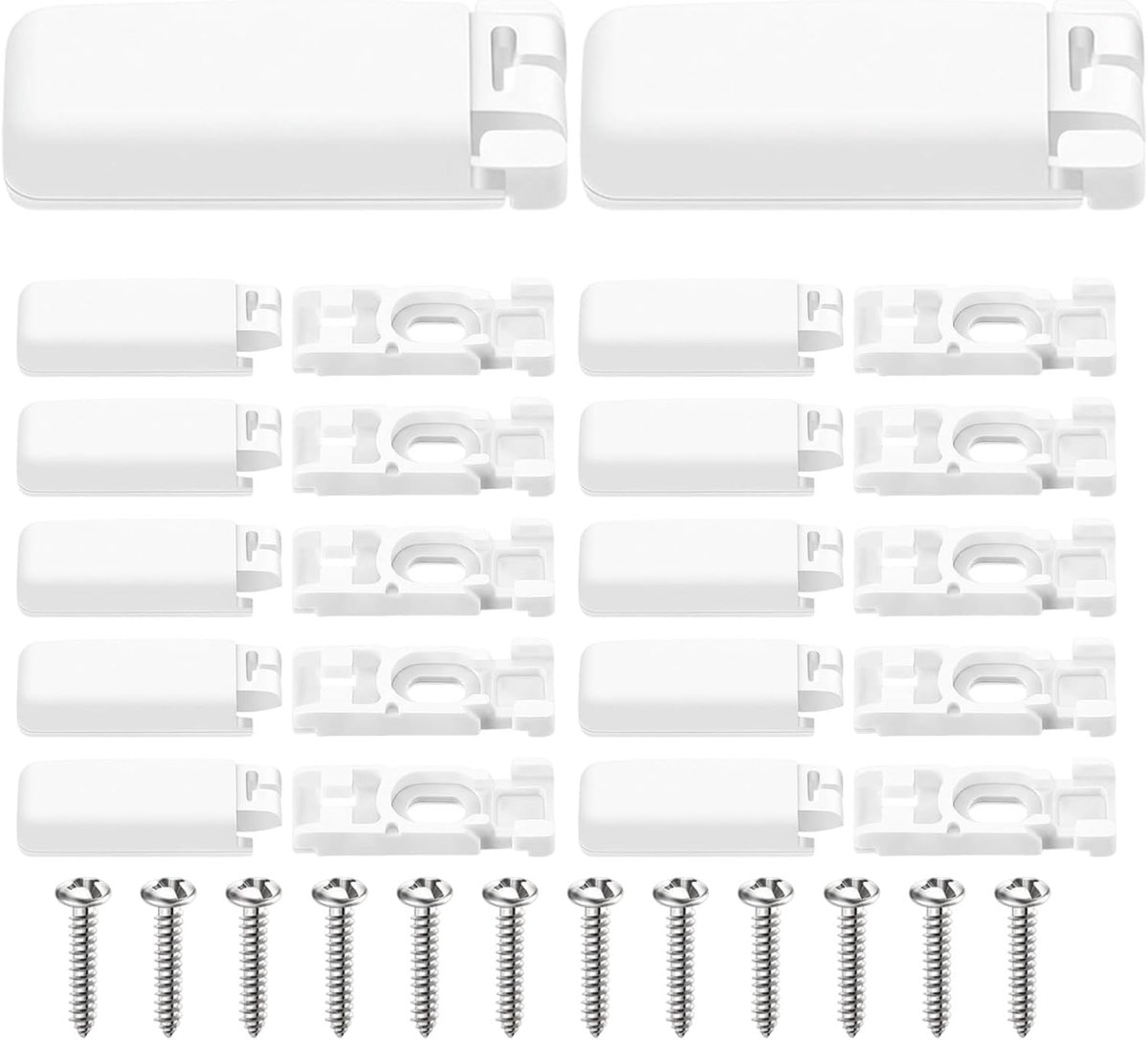 Pack of 12 Pleated Lashes, Universal Clamp Supports, for Tensioned Pleated No Drilling, Complete Set for Stick and Fix - ShopVlot