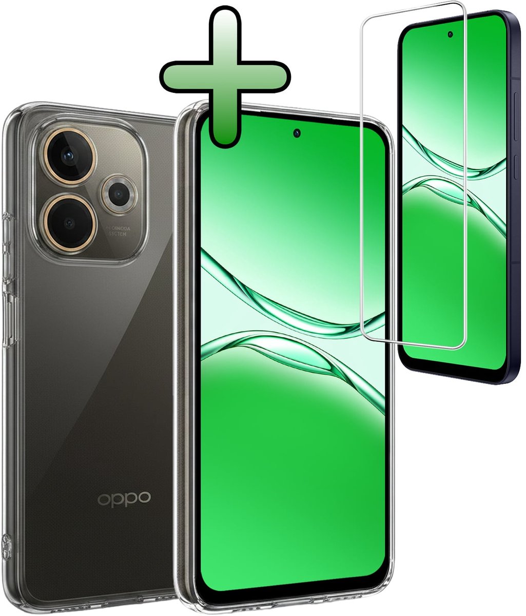 Hoesje Met Screenprotector - Geschikt voor OPPO A5 Pro - Sterk & Shockproof - Back Cover - Siliconen Case - Telefoon Hoes - Transparant