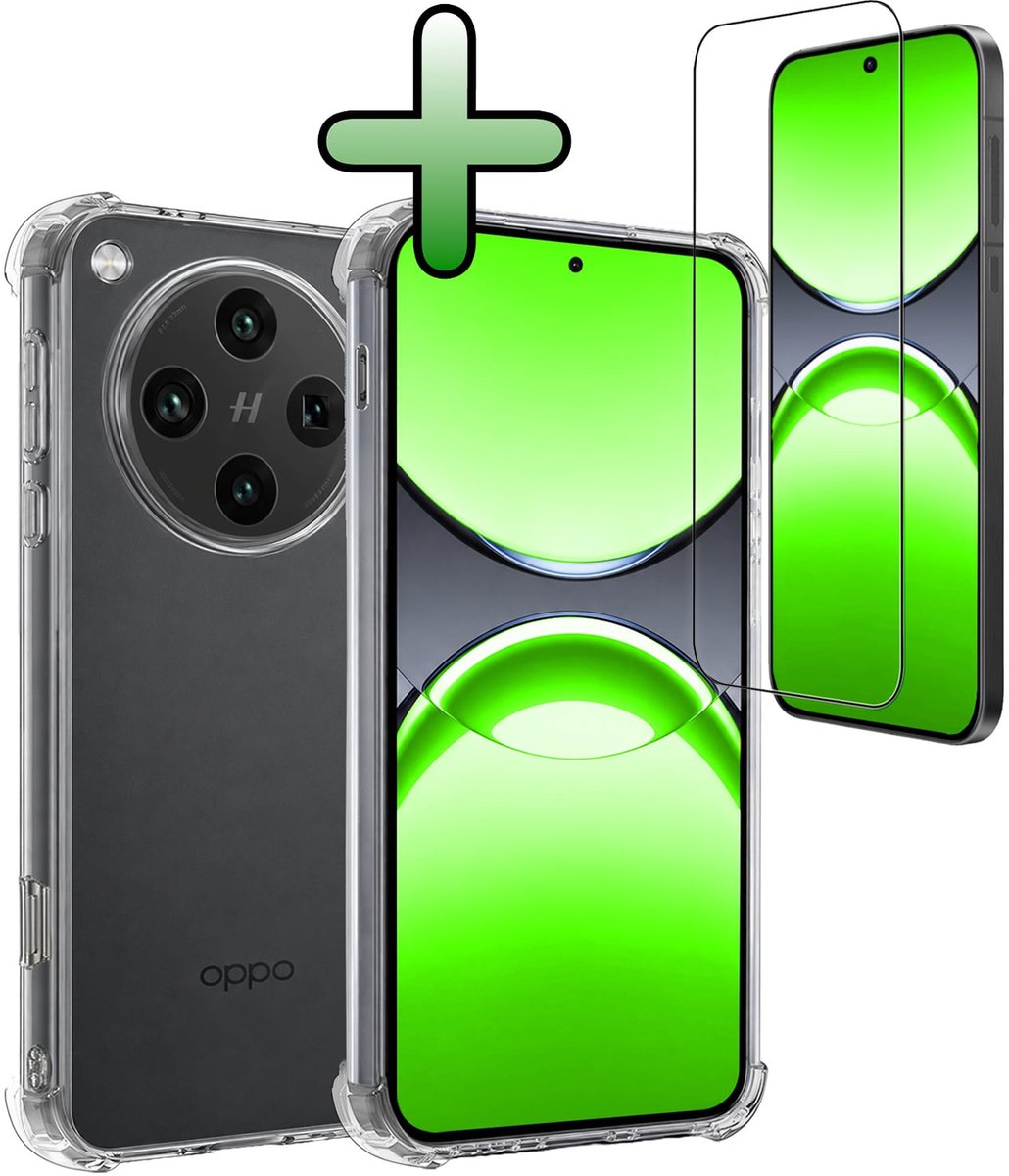 Hoesje Met Screenprotector - Geschikt voor OPPO Find X8 Pro - Sterk & Shockproof - Siliconen Case - Back Cover - Telefoon Hoes - Shock Proof - Transparant