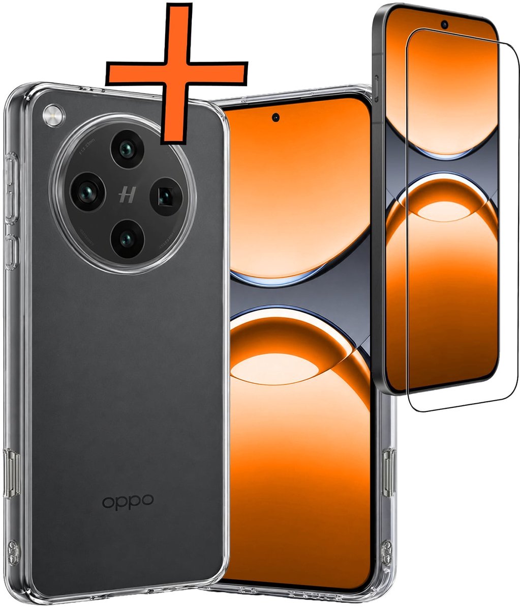 Hoes - Met Screenprotector - Geschikt voor OPPO Find X8 Pro - Sterk & Shockproof - Back Cover - Siliconen Case - Telefoon Hoes - Transparant