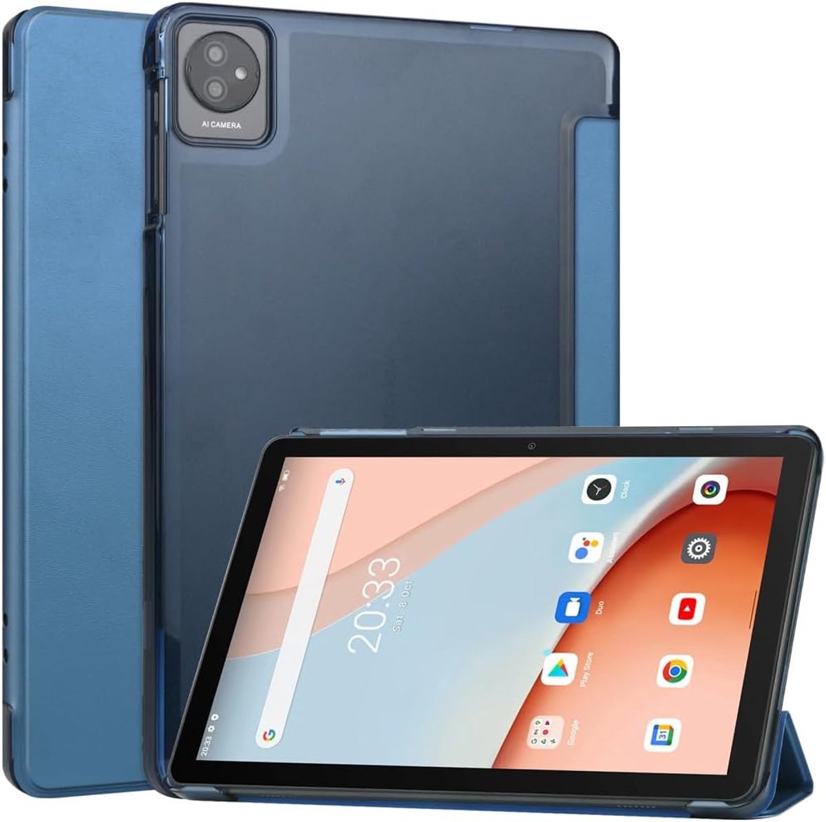 Tablethoes 10.1" - Ultra-dun PU leer - Blauw - Bescherming en stijl voor Blackview Tab - ShopVlot