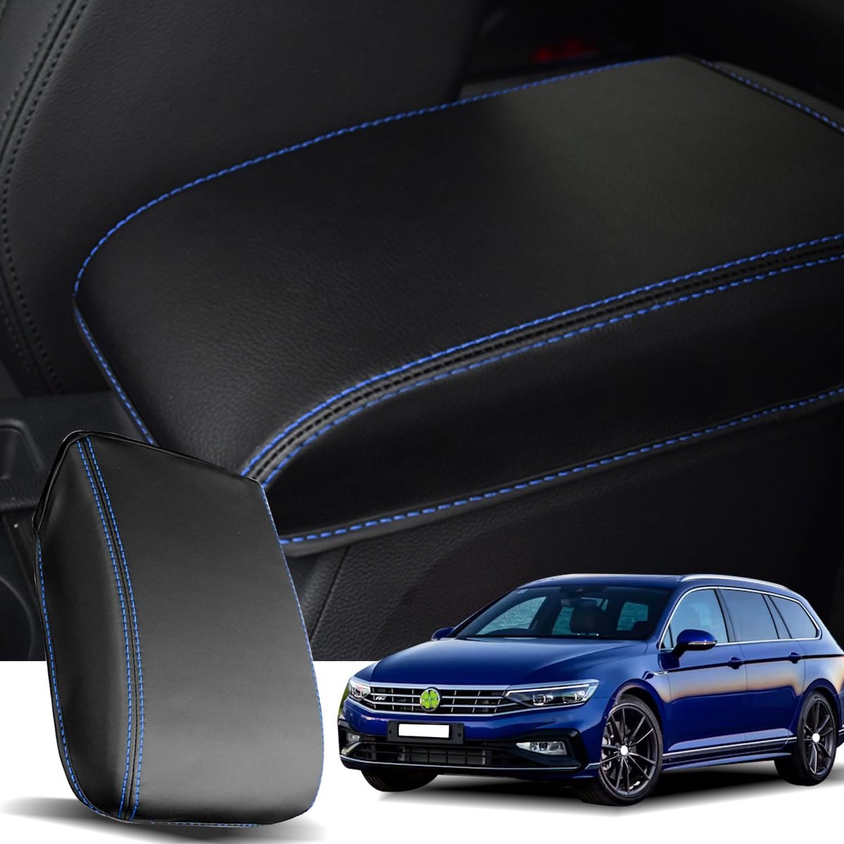 Armleuningafdekking VW Passat B8 2015-2023 - Leren afdekking - Middenconsole bescherming - Verhoogt interieur stijl - ShopVlot