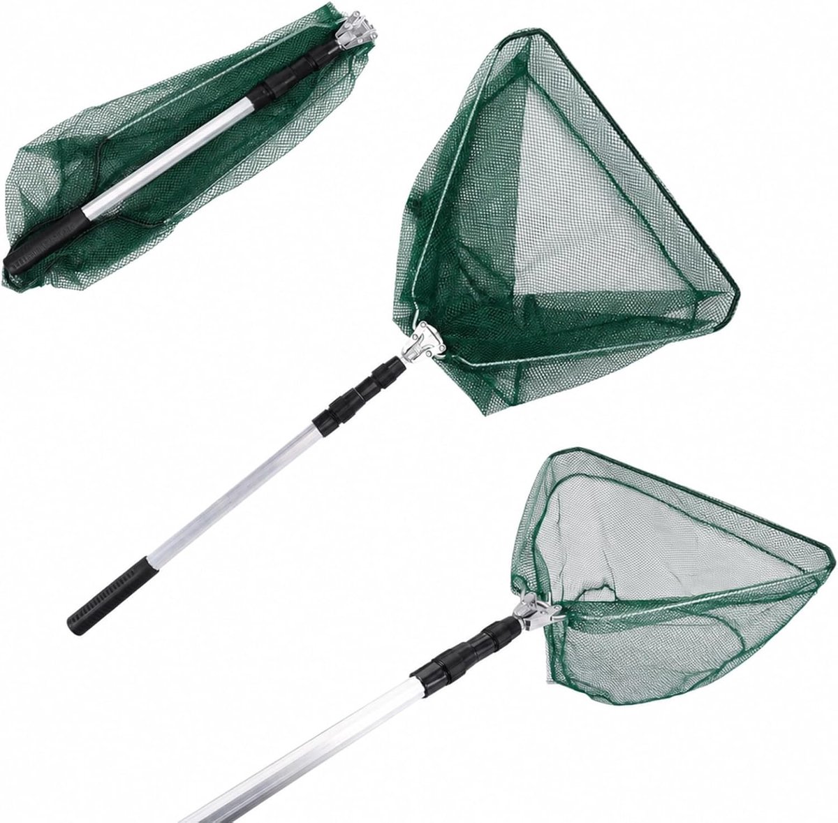 Opvouwbaar visnet 150 cm - aluminium handgreep - telescopisch - ideaal voor vijver en aquarium - ShopVlot