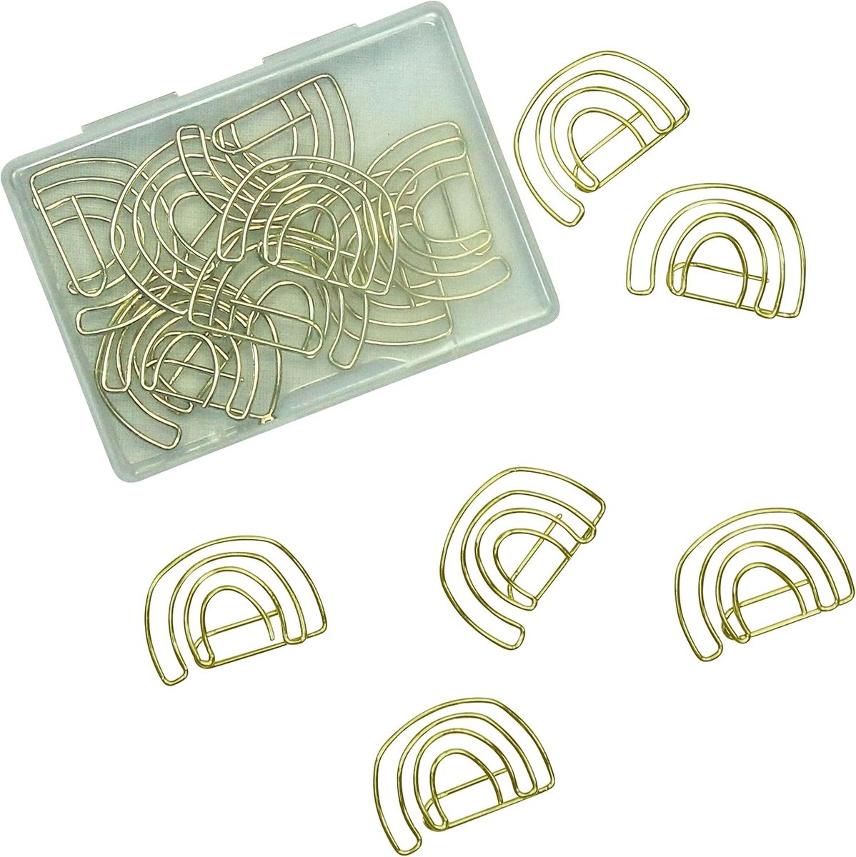 Paperclips Set - Regenboog - Set van 4 - Gouden Metalen Paperclips voor Bullet Journals en Notitieboekjes
