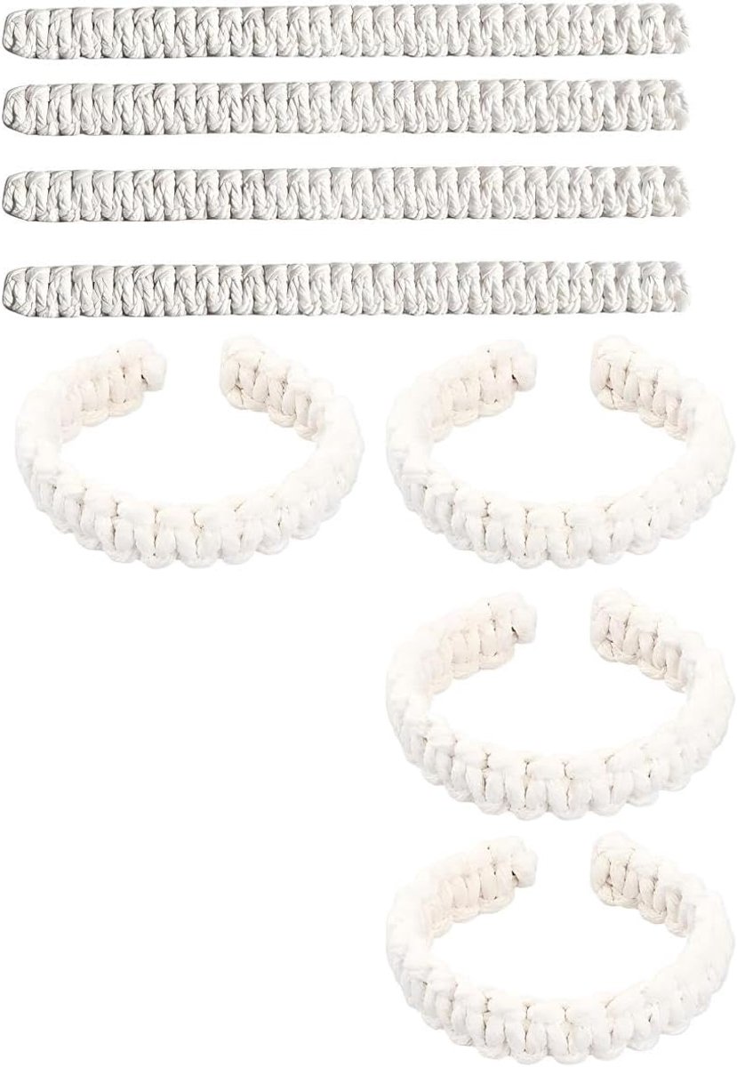 Gordijnhouders set van 8 - handgevlochten katoenkoord - flexibel en decoratief - voor sfeervolle raamdecoratie - ShopVlot