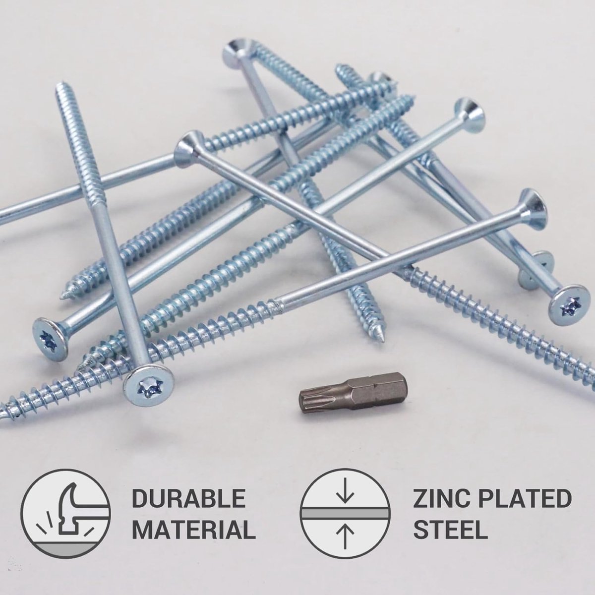Houtschroeven 6 x 150 mm - Gegalvaniseerd staal - Torx verzonken kop - Ideaal voor houtverbindingen - ShopVlot